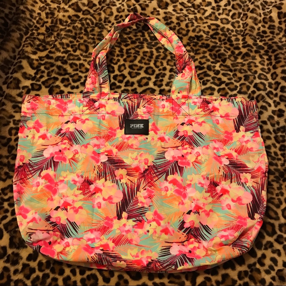 Victoria’s Secret Pink floral tropical bag
